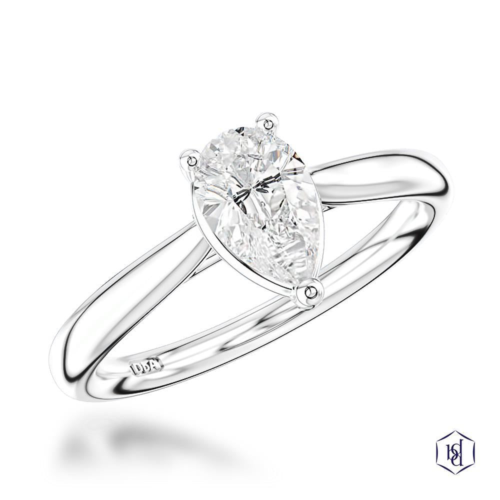 Classic Pear Pear Shape Cut Platinum Solitaire Diamond