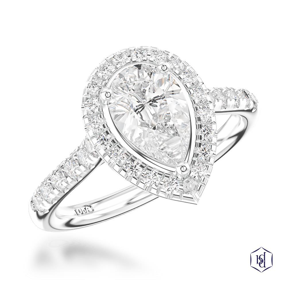 Skye Pear Pear Shape Cut Platinum Cluster Diamond