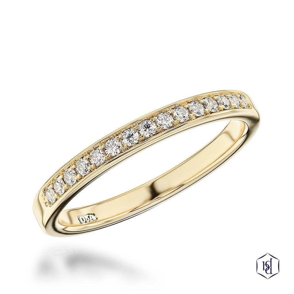 Memoire Classic Round Brilliant Cut 18ct Yellow Gold Bridal Diamond
