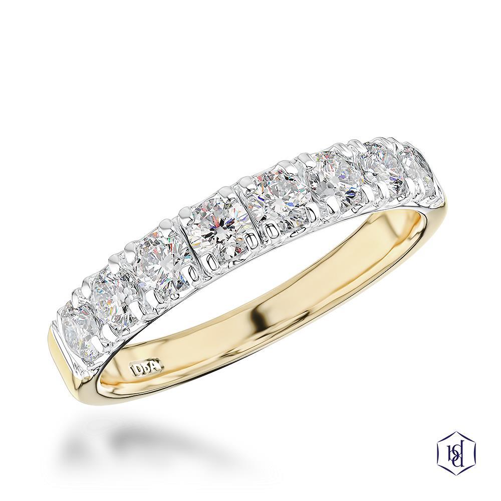 Skye Eternity Round Brilliant Cut 18ct Yellow Gold Bridal Diamond