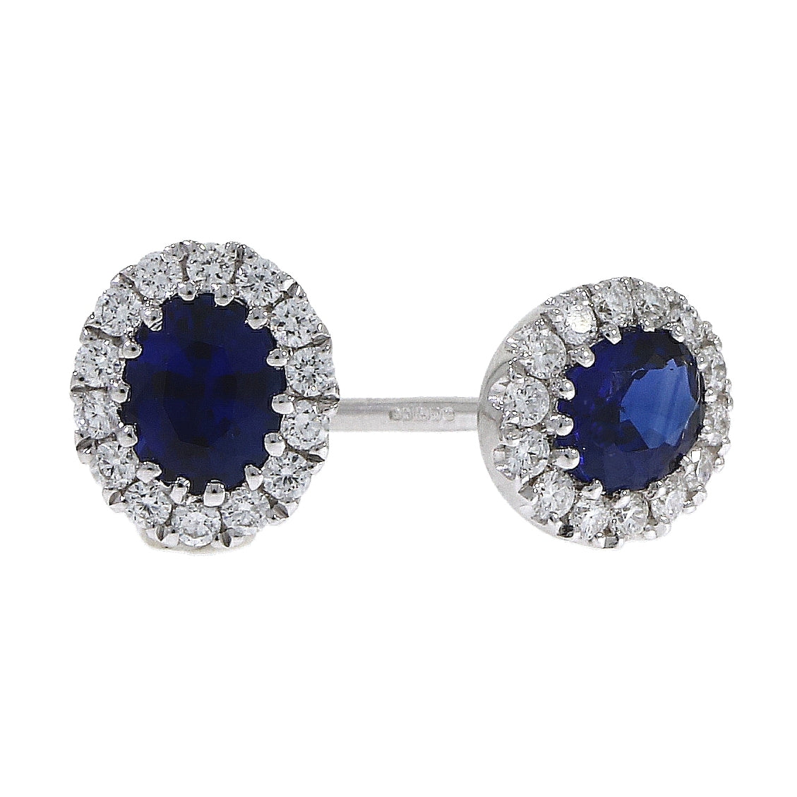 18ct sapphire cluster earrings.