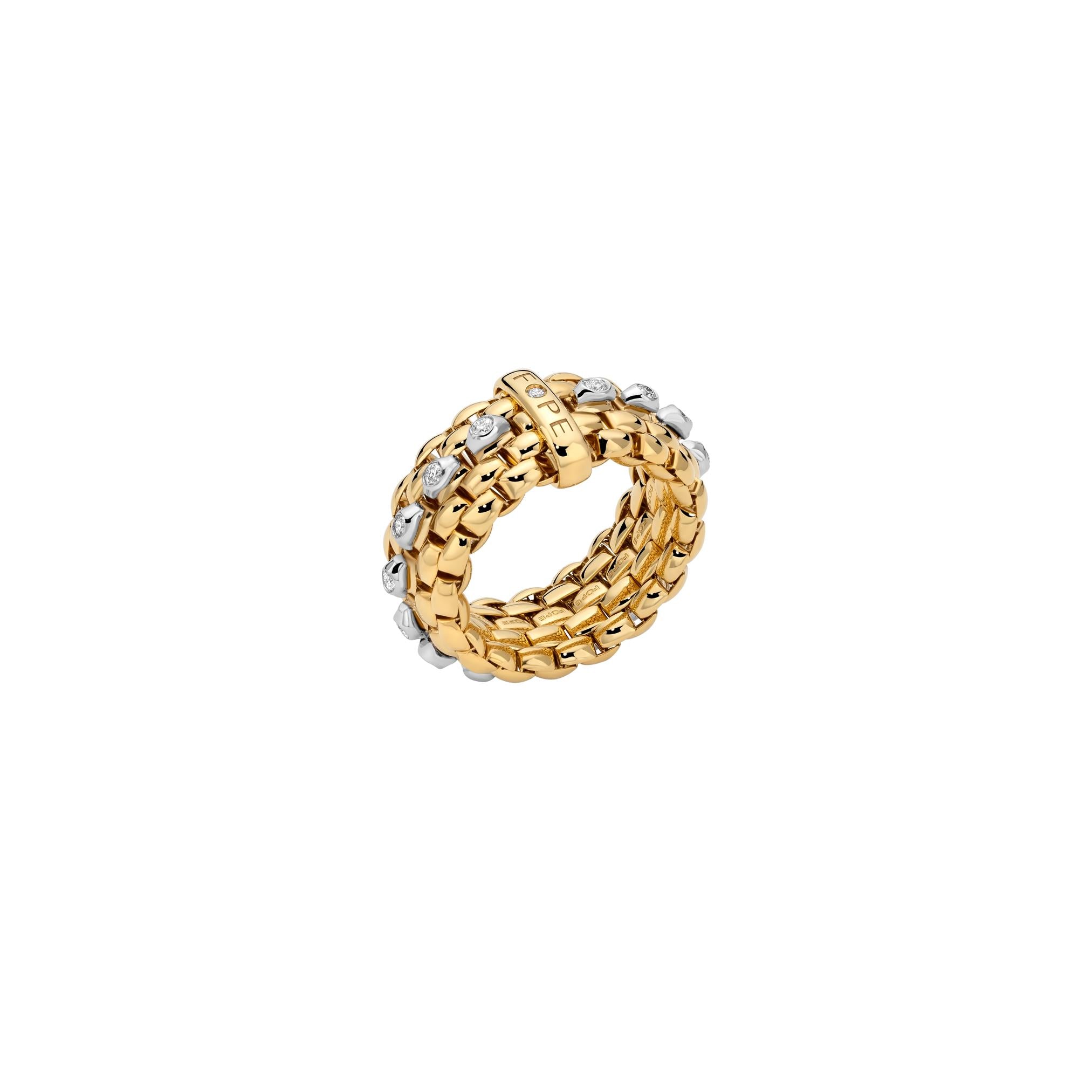 Panorama 18ct Yellow Gold Flex-it Diamond Set Ring