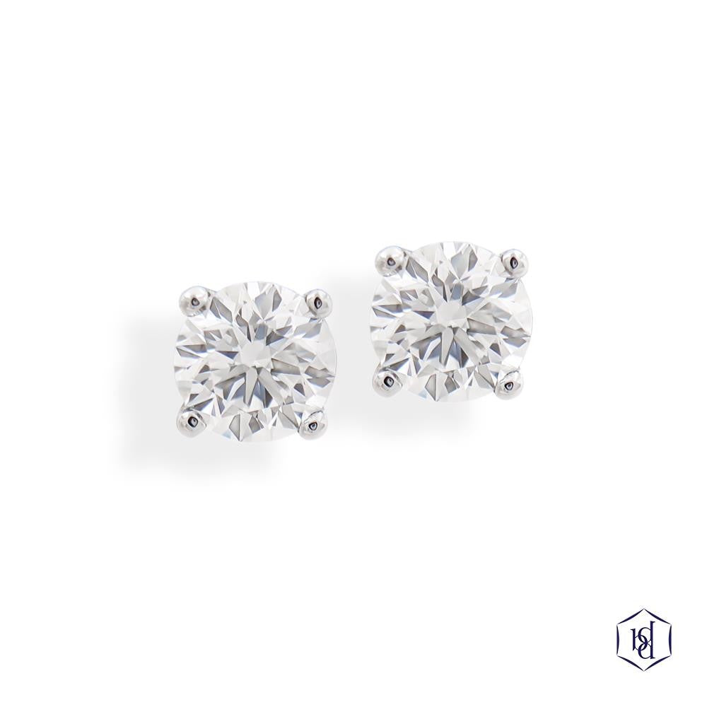 Platinum Windsor Classic Diamond Stud Earrings