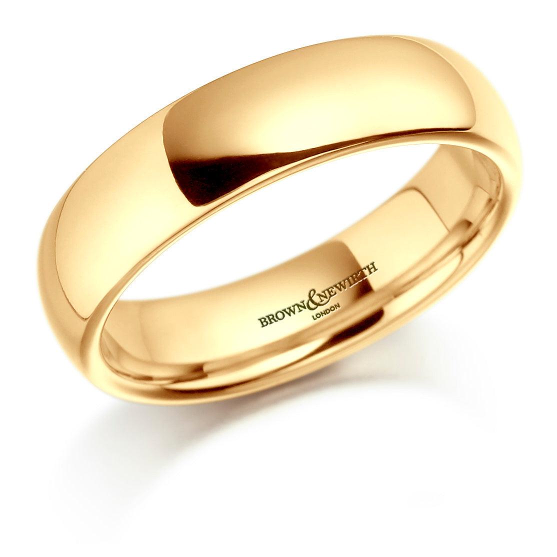 18ct Yellow Gold Medium Court Plain Wedding Ring