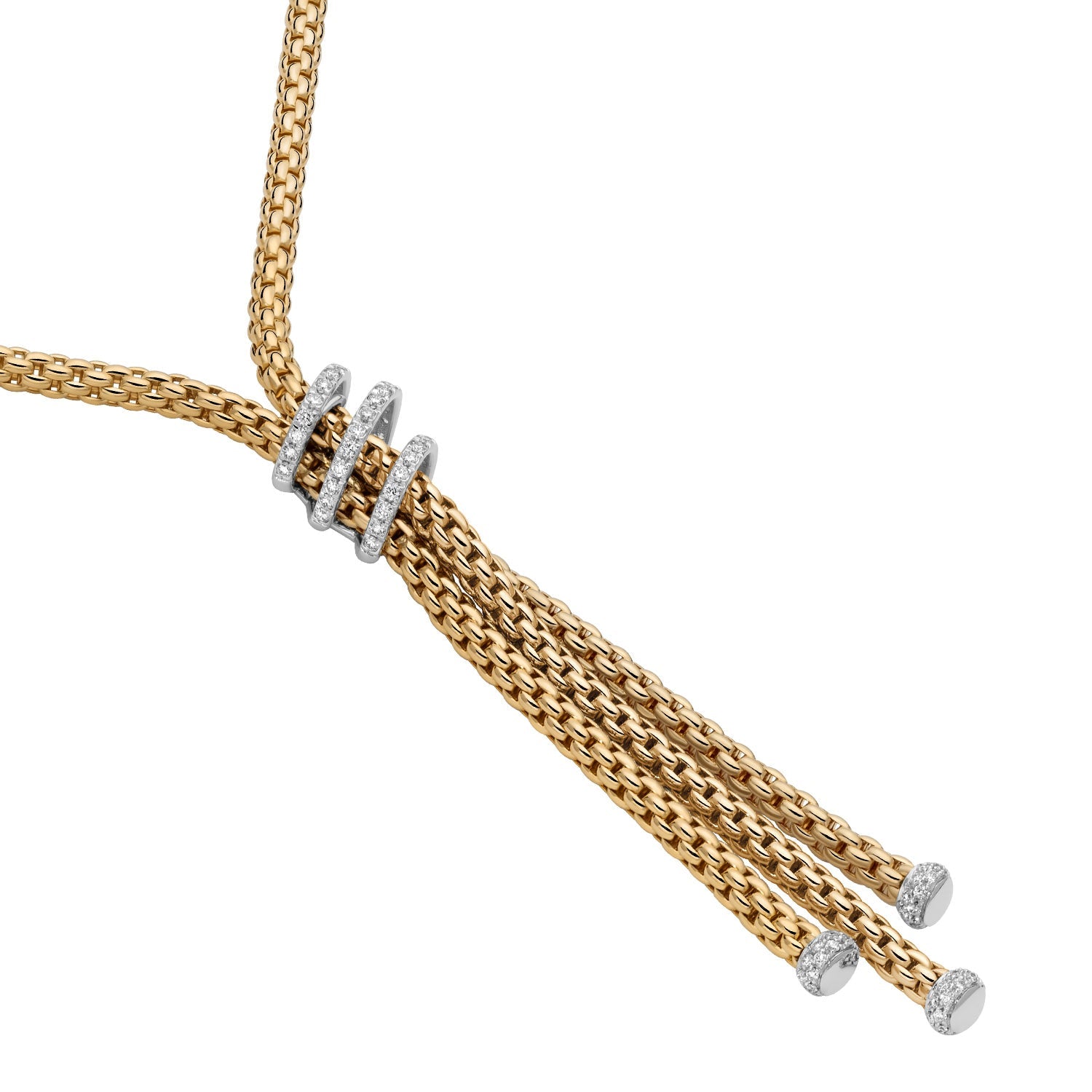 Prima Lariat Necklace with Diamond Pave 0.49ct