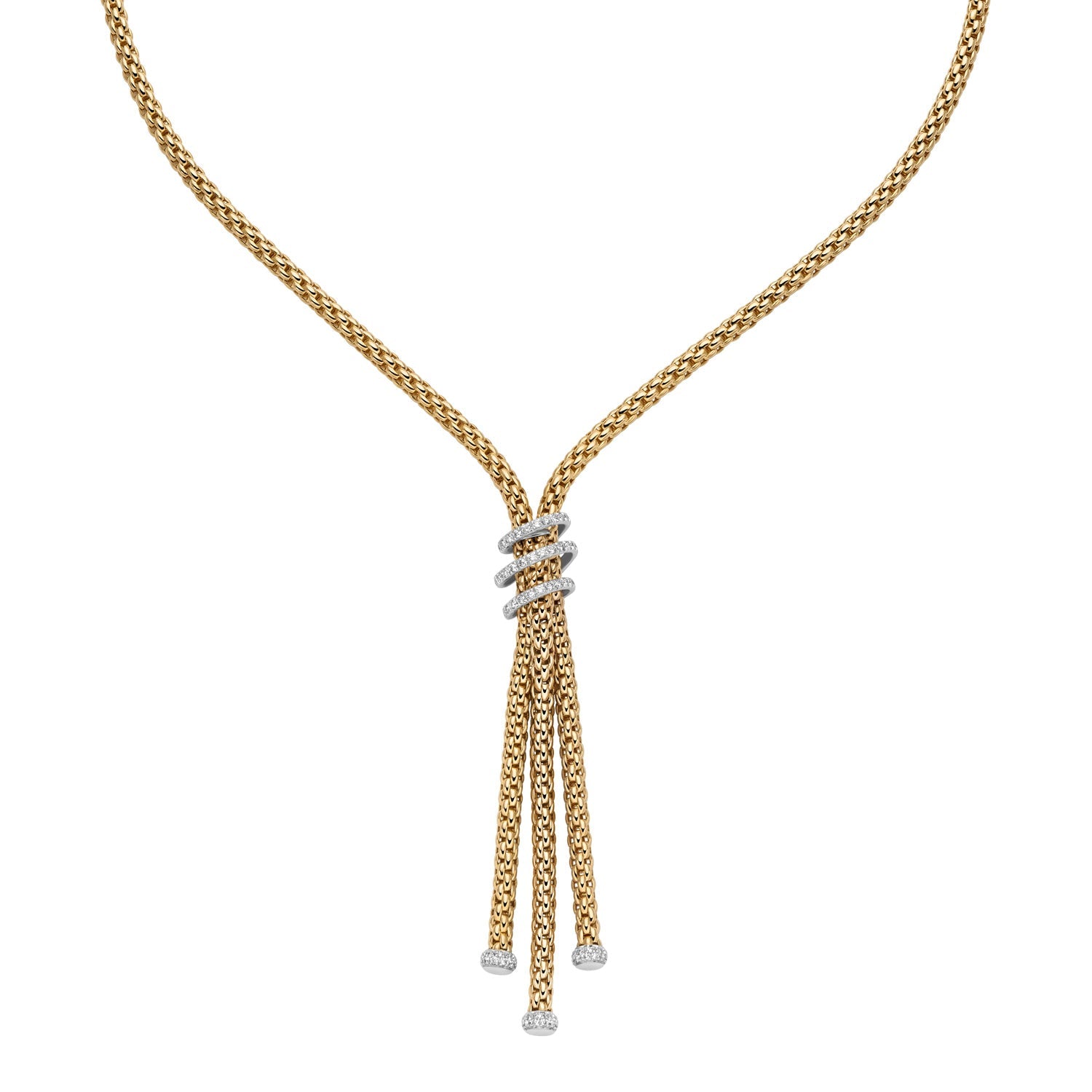 Prima Lariat Necklace with Diamond Pave 0.49ct