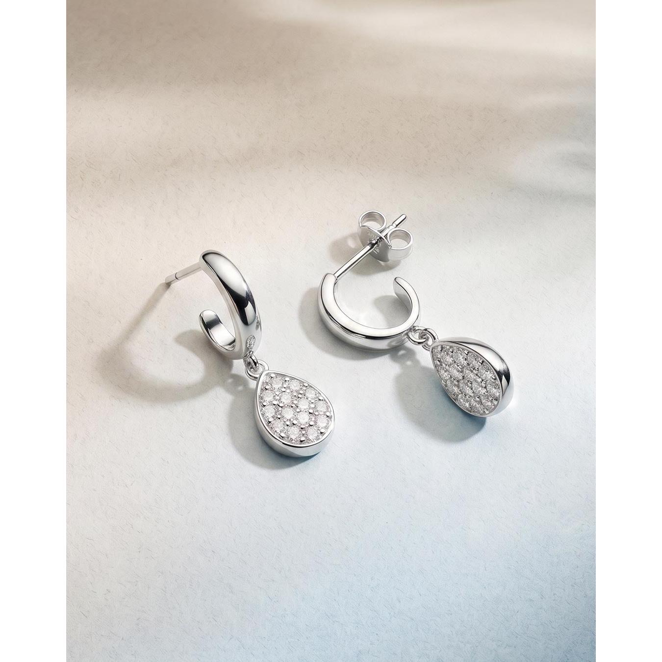 KH Coast Pebble Glisten Pave Semi Hoop