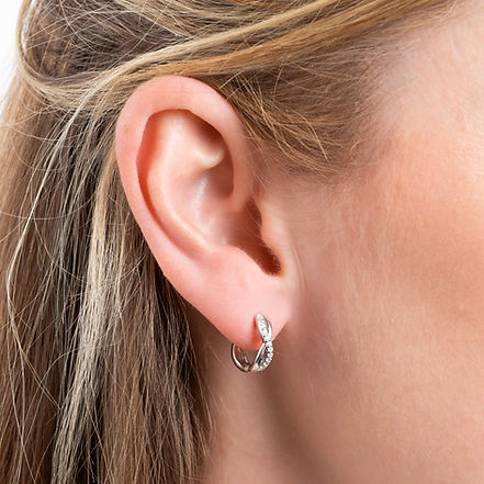 Infinity Pave Zirconia Hoop Earrings
