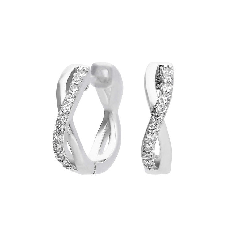 Infinity Pave Zirconia Hoop Earrings