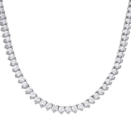 Claw Set Zirconia Tennis Necklace
