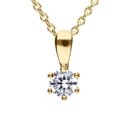 G/P CZ 6 Claw Pendant 0.25ct