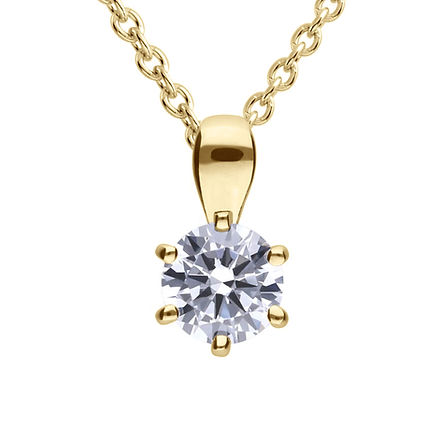 G/P CZ 6 Claw Pendant 0.75ct