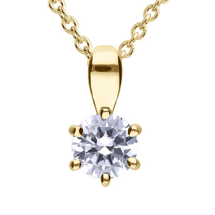 G/P CZ 6 Claw Pendant 1.50ct