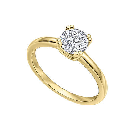 Gold Plated Double Claw Solitaire Ring