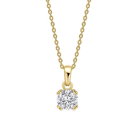 G/P CZ Double Claw Solitaire Pend