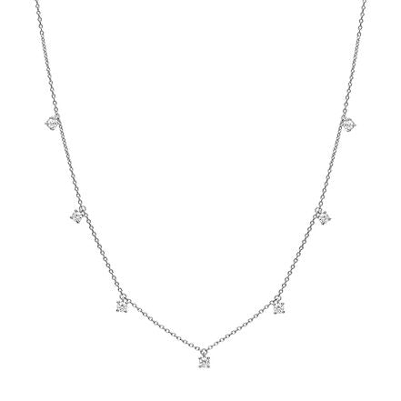 Four Claw Set Zirconia Station Necklace