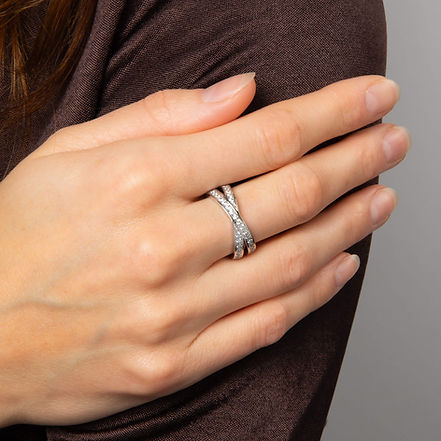 CZ Criss Cross Ring