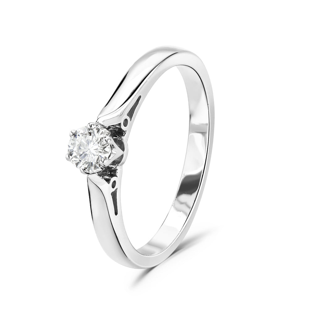 Platinum solitaire claw set diamond ring