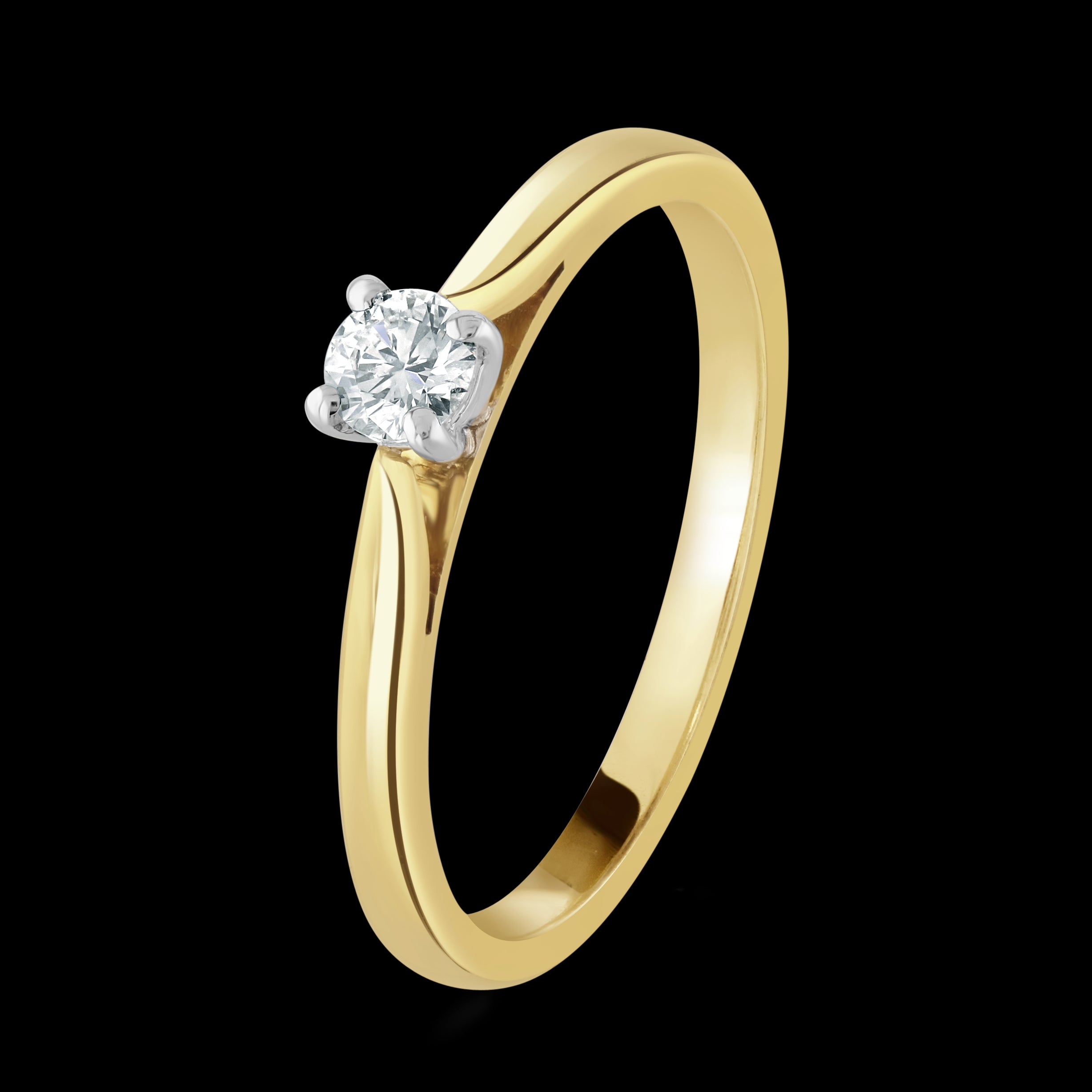 18ct Yellow and Platinum Gold Brilliant Cut Diamond Ring