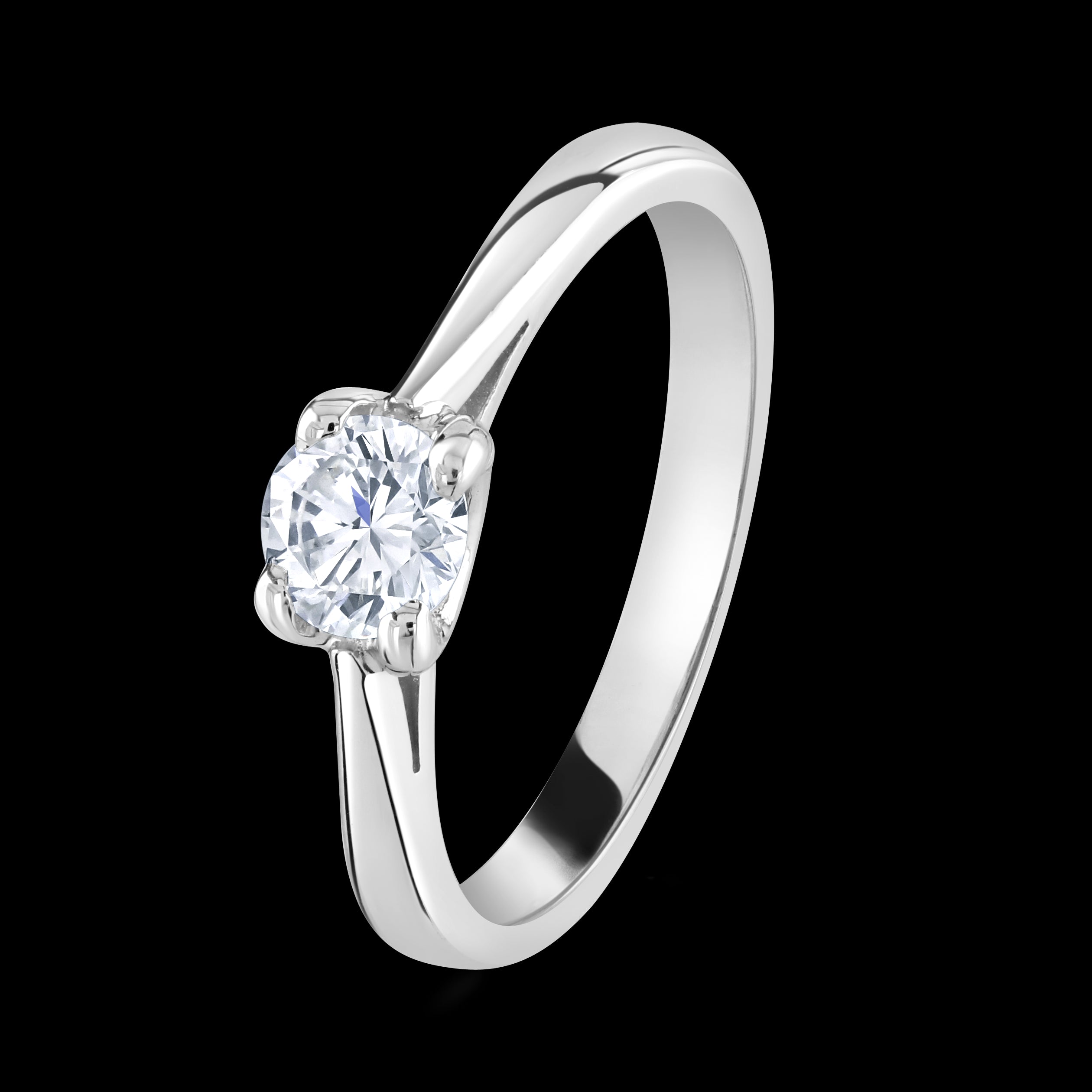 Platinum solitaire diamond ring