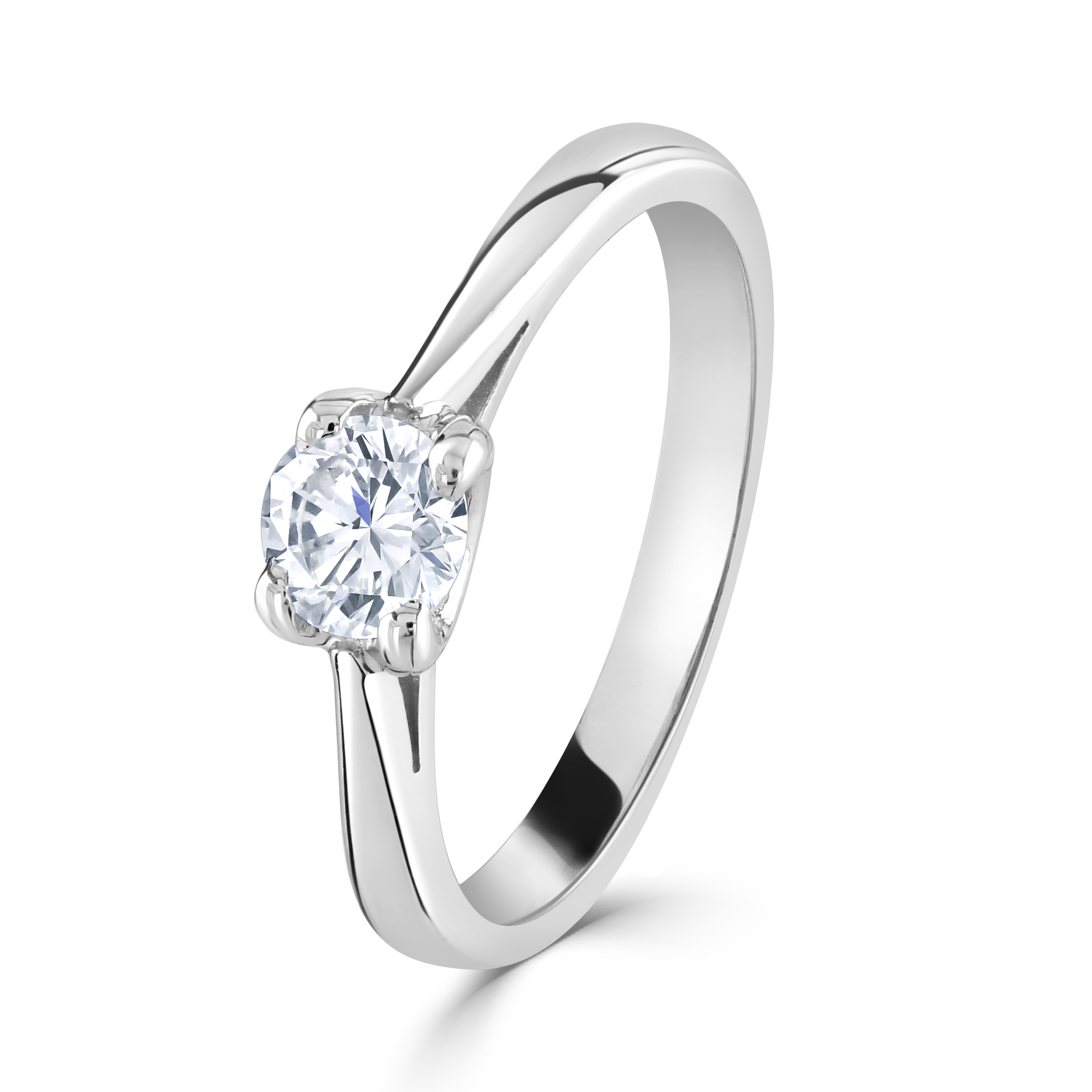 Platinum solitaire diamond ring
