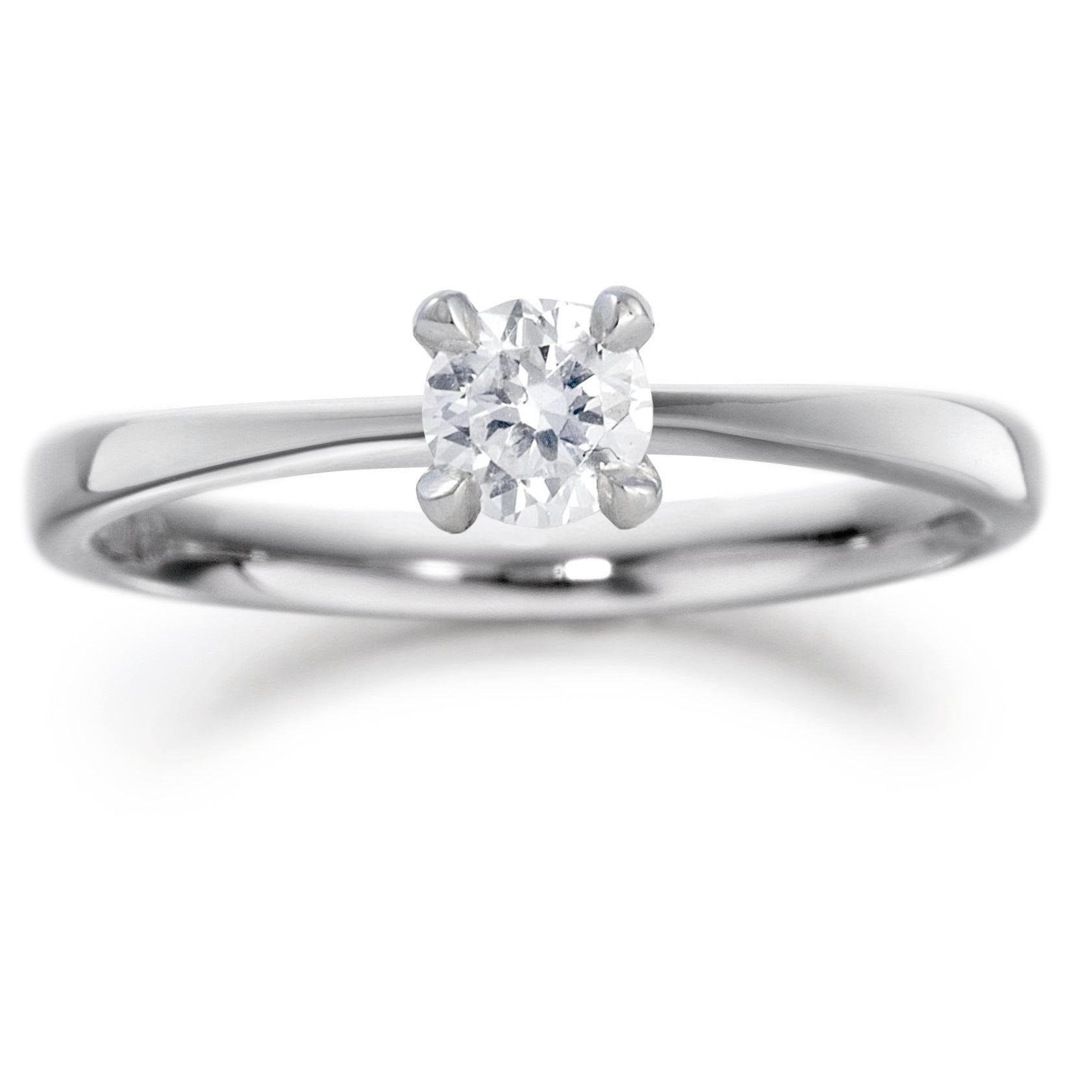 Palladium claw set 0.25ct diamond solitaire ring