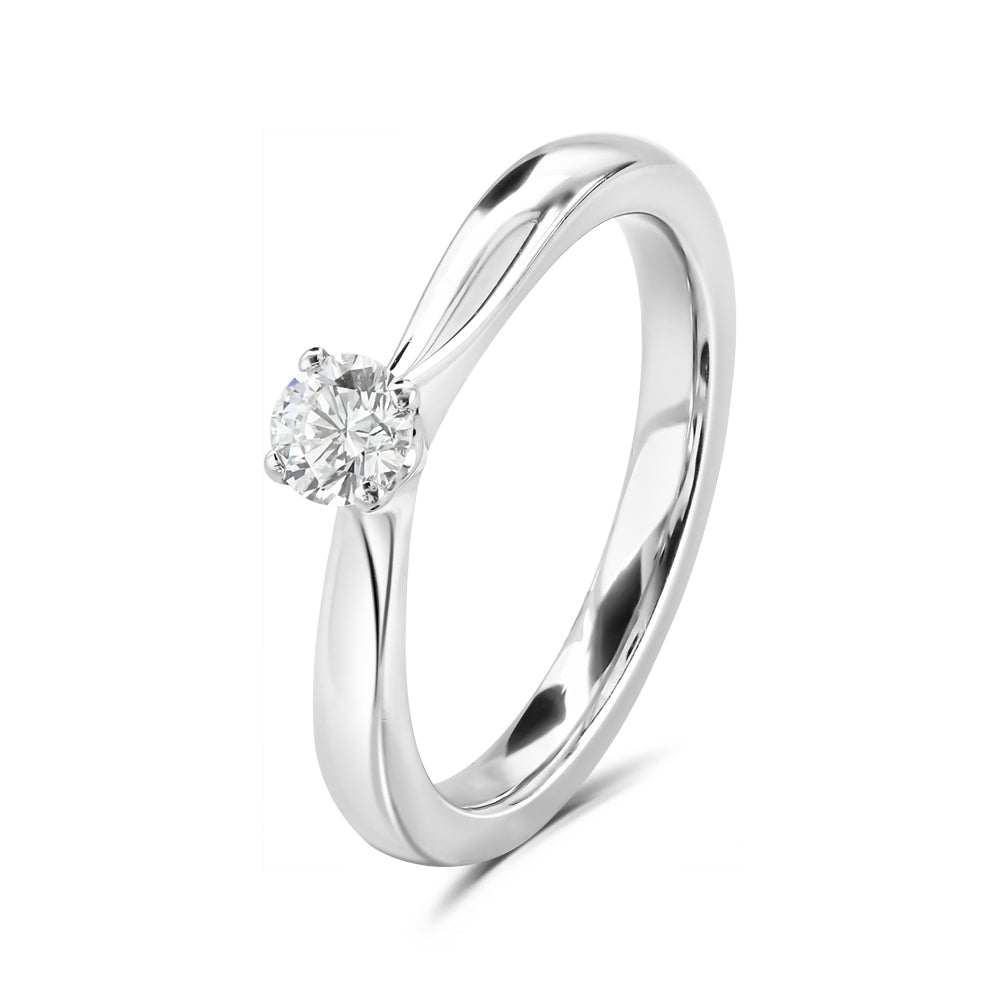 Platinum solitaire diamond ring