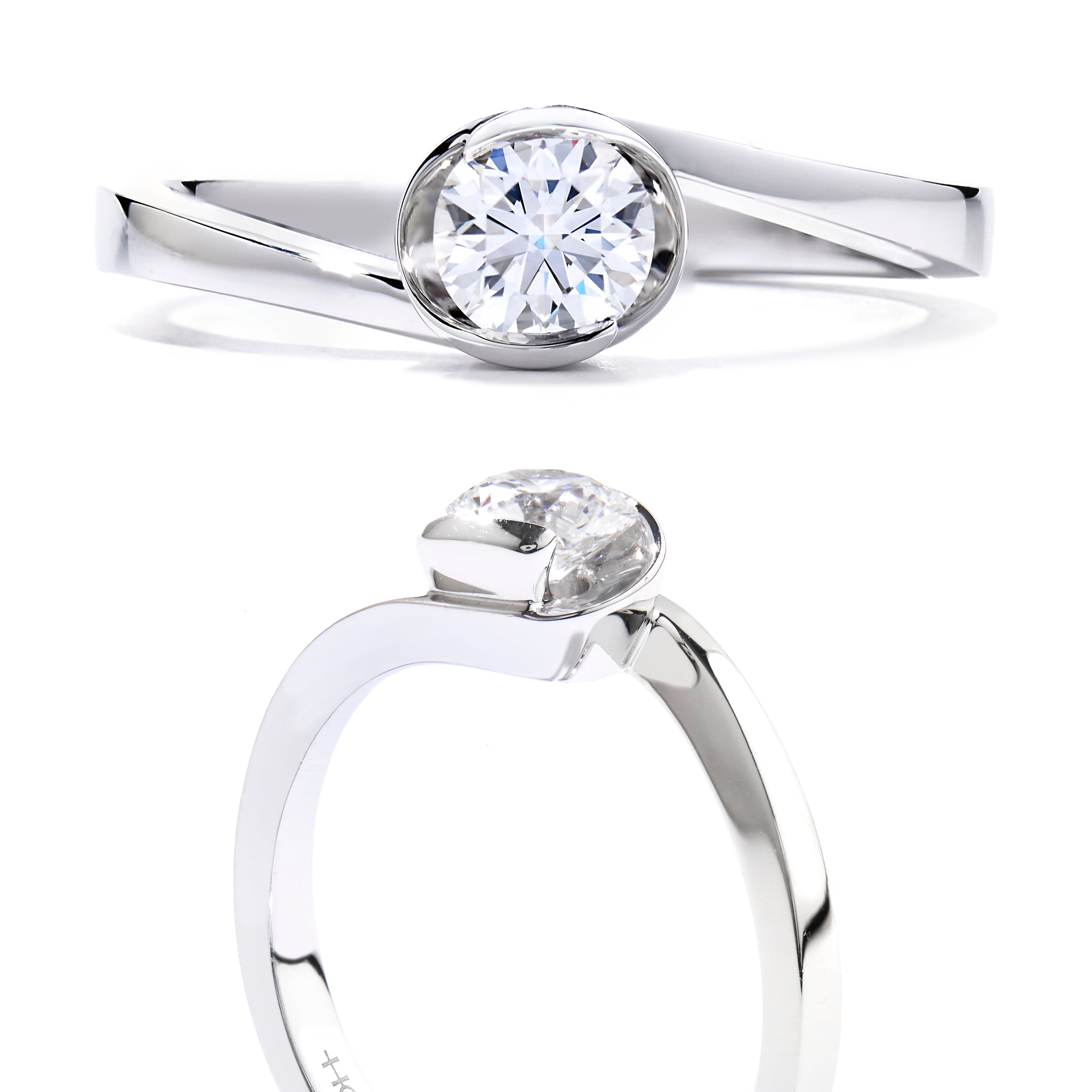 18ct White Gold Purely Bridal Rose Solitaire Ring