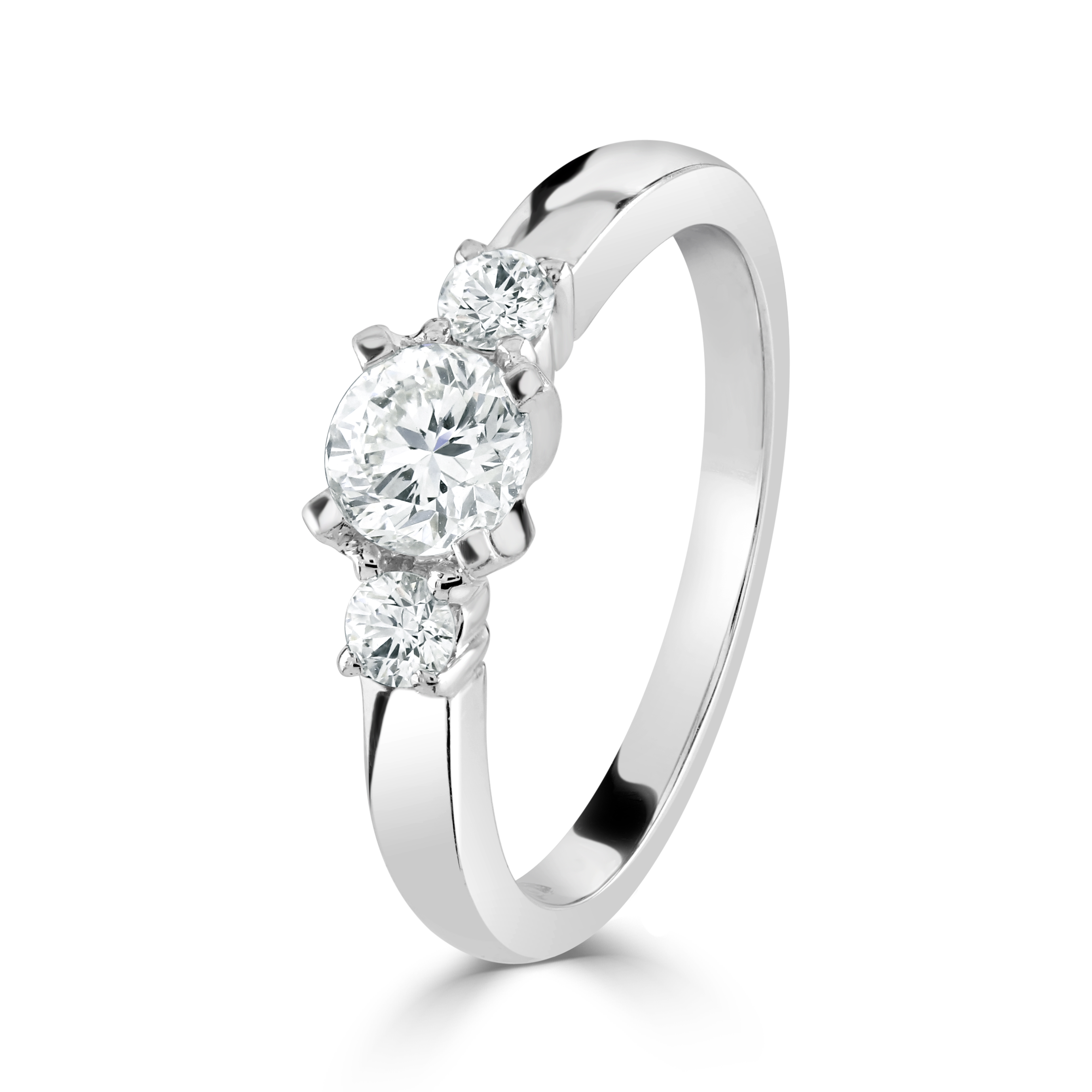 18ct white gold claw set 3 stone Diamond ring