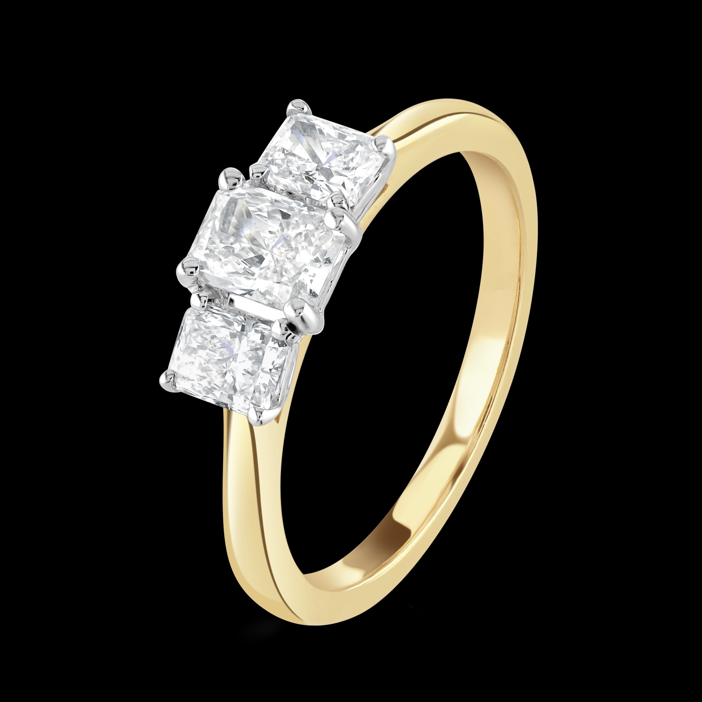 18ct Rose Gold Diamond Trilogy Ring