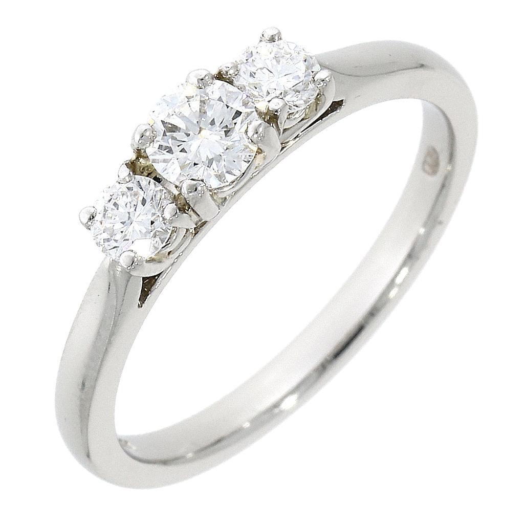 18ct Gold yellow gold scalloped claw set 3-stone Diamond ring