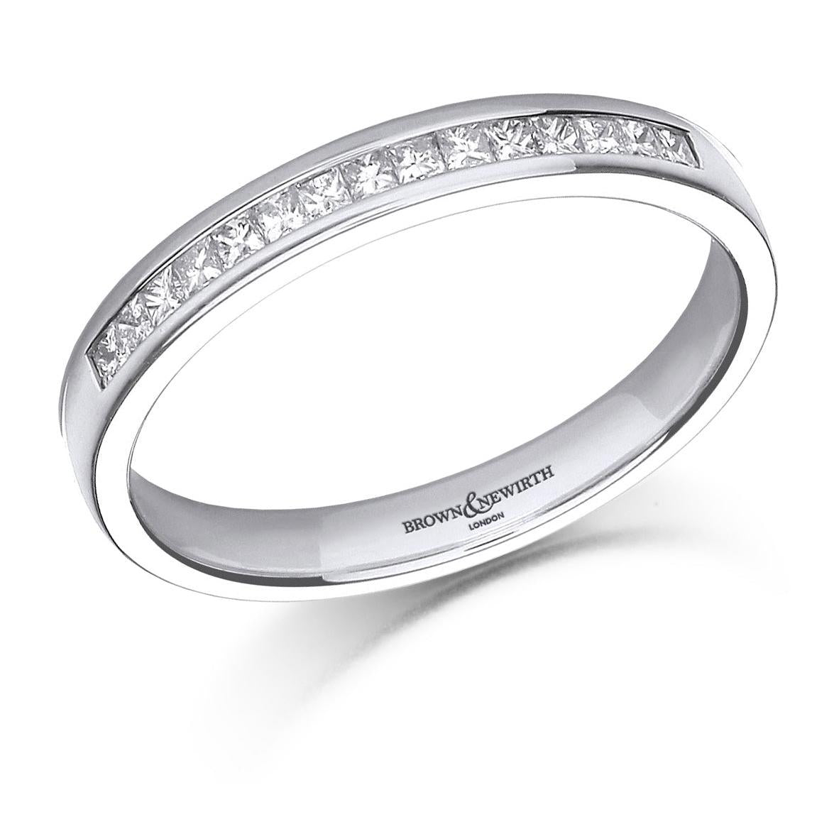 0.20ct Princess Cut Diamond Channel Set 18ct White Gold Ring