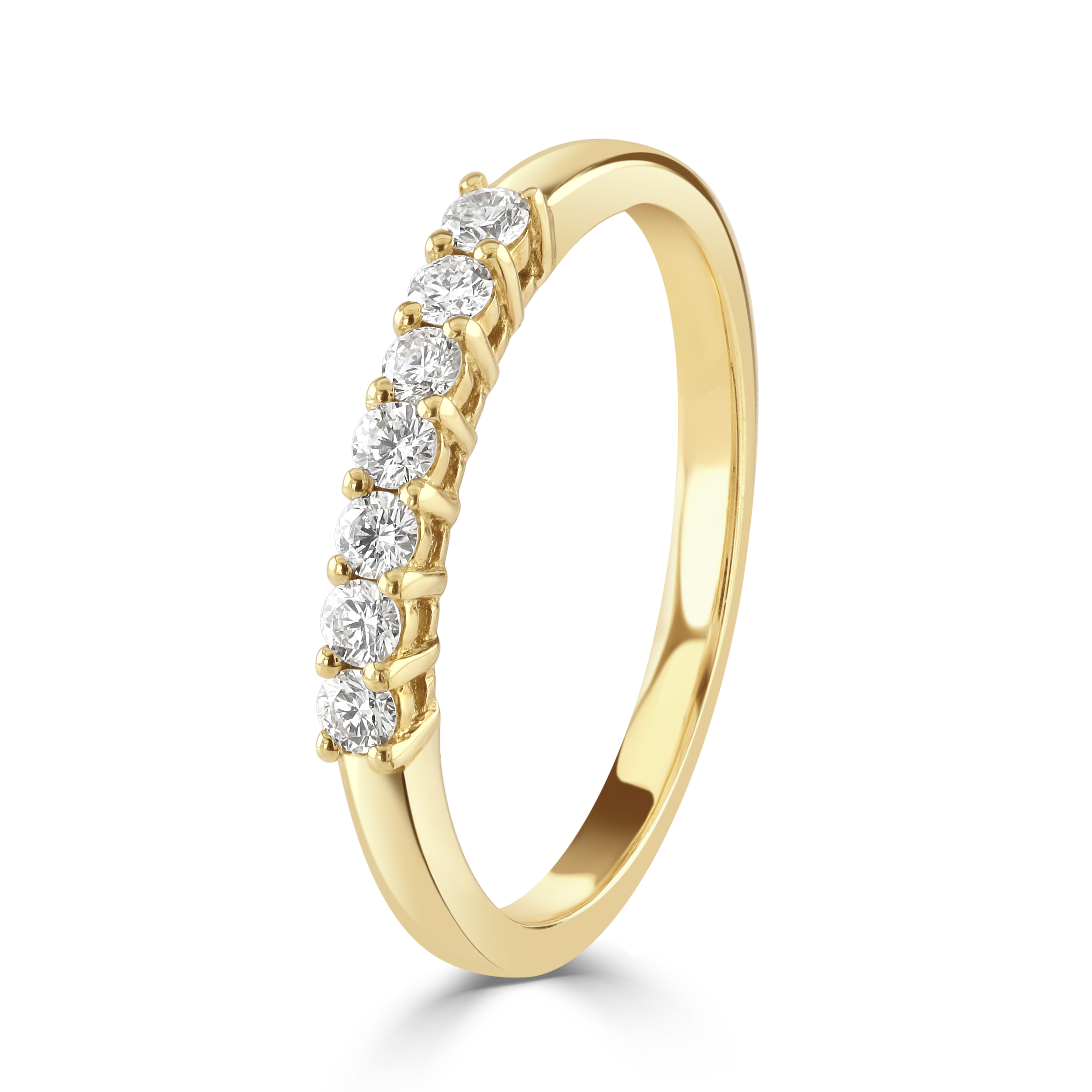 0.25ct 7-Round Brilliant Cut Diamond Half Eternity 9ct Yellow Gold Band