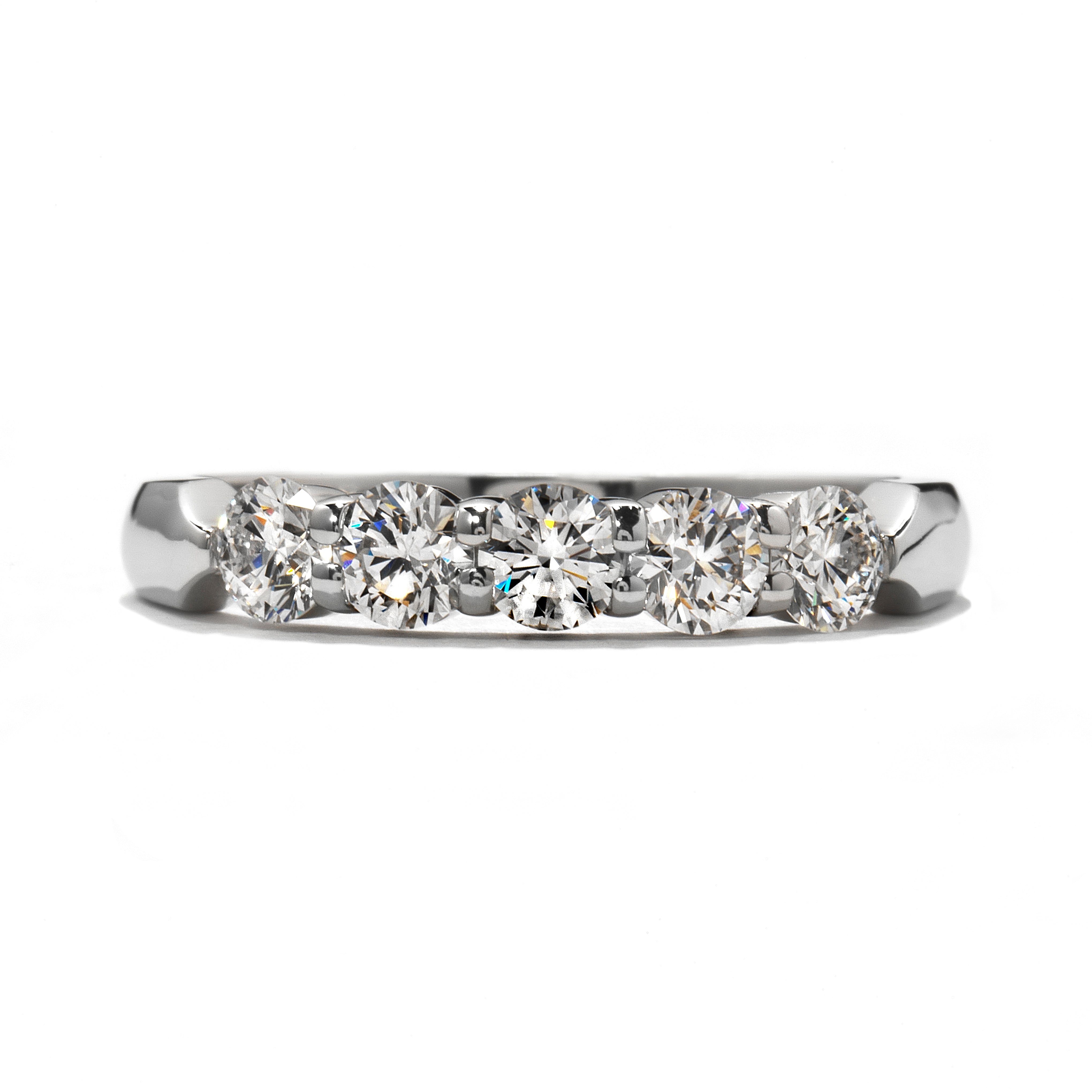 0.35ct Round Brilliant Cut Diamond 5-Stone 18ct White Gold Half Eternity Ring