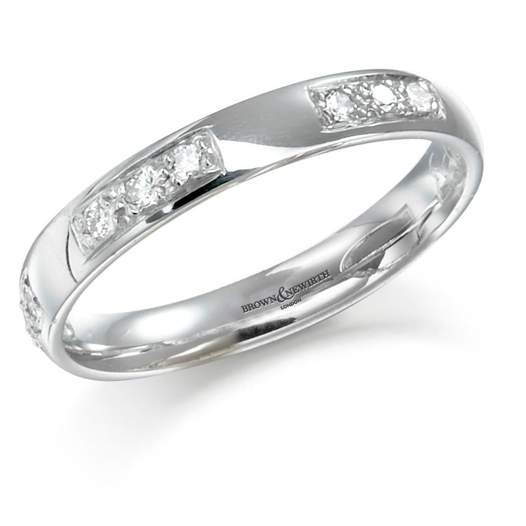 0.14ct Round Brilliant Cut Diamond Set Platinum Eternity Ring, size O