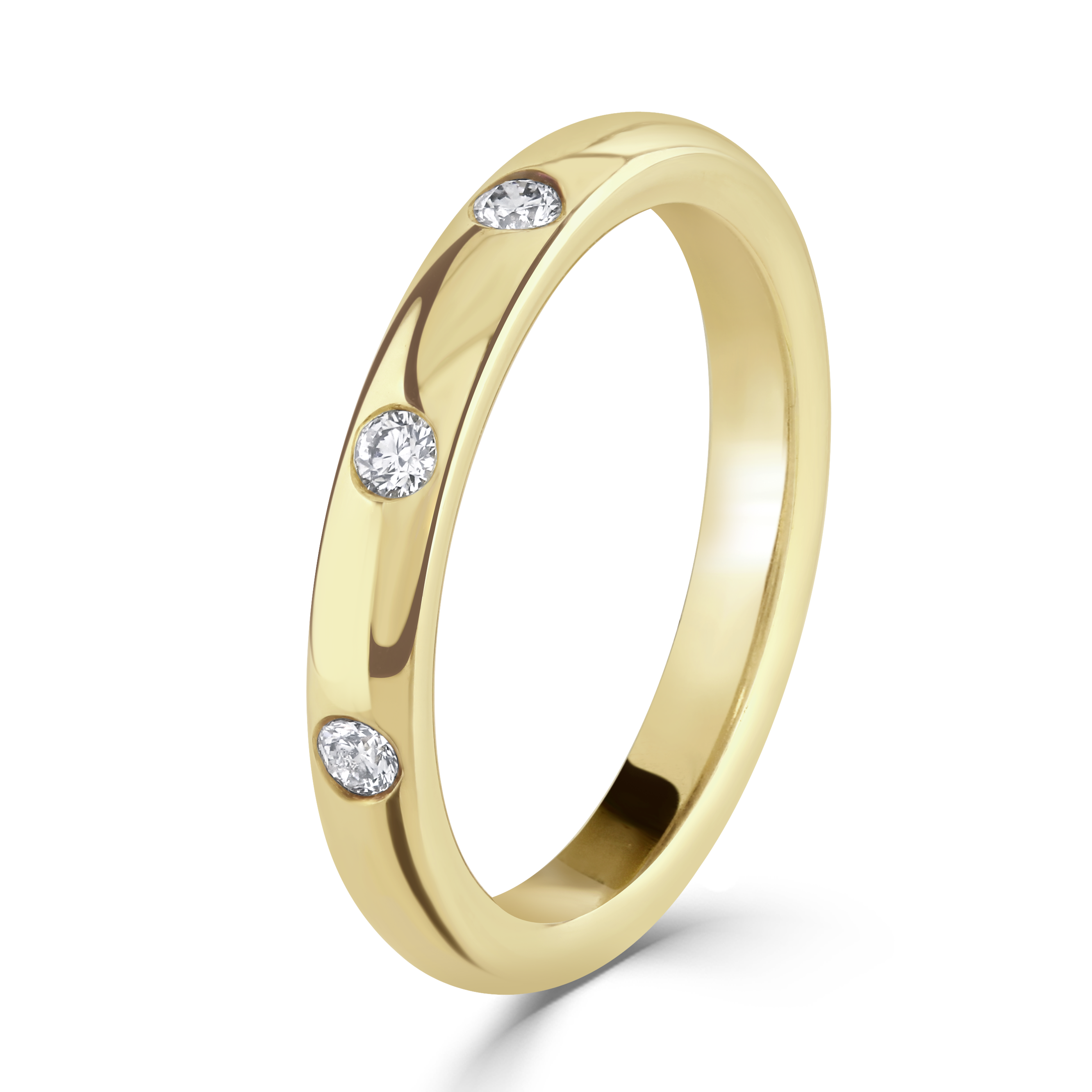 18ct Yellow Gold 3 Diamond Set Band