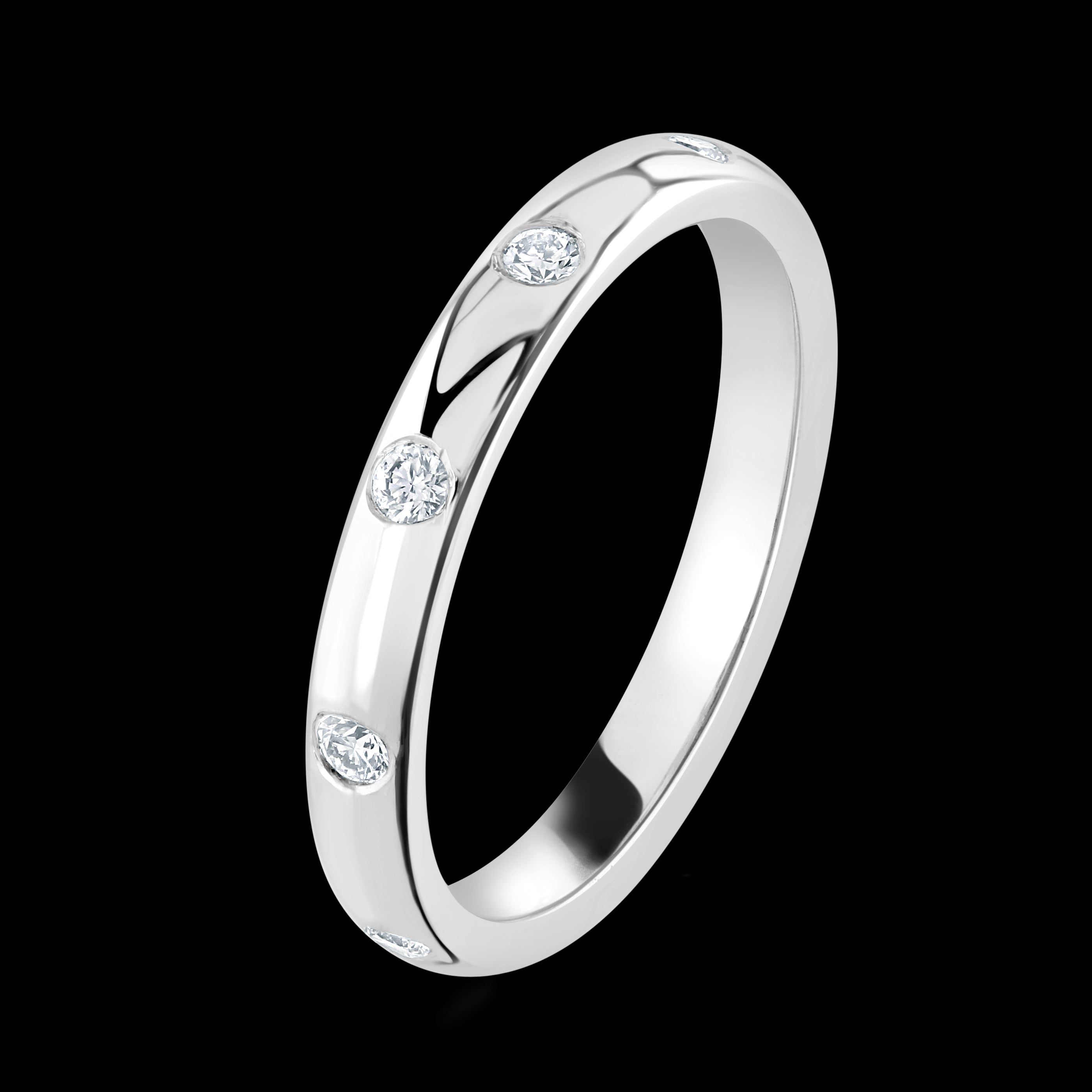 18ct White Gold 5 Diam 0.15 Crt Band