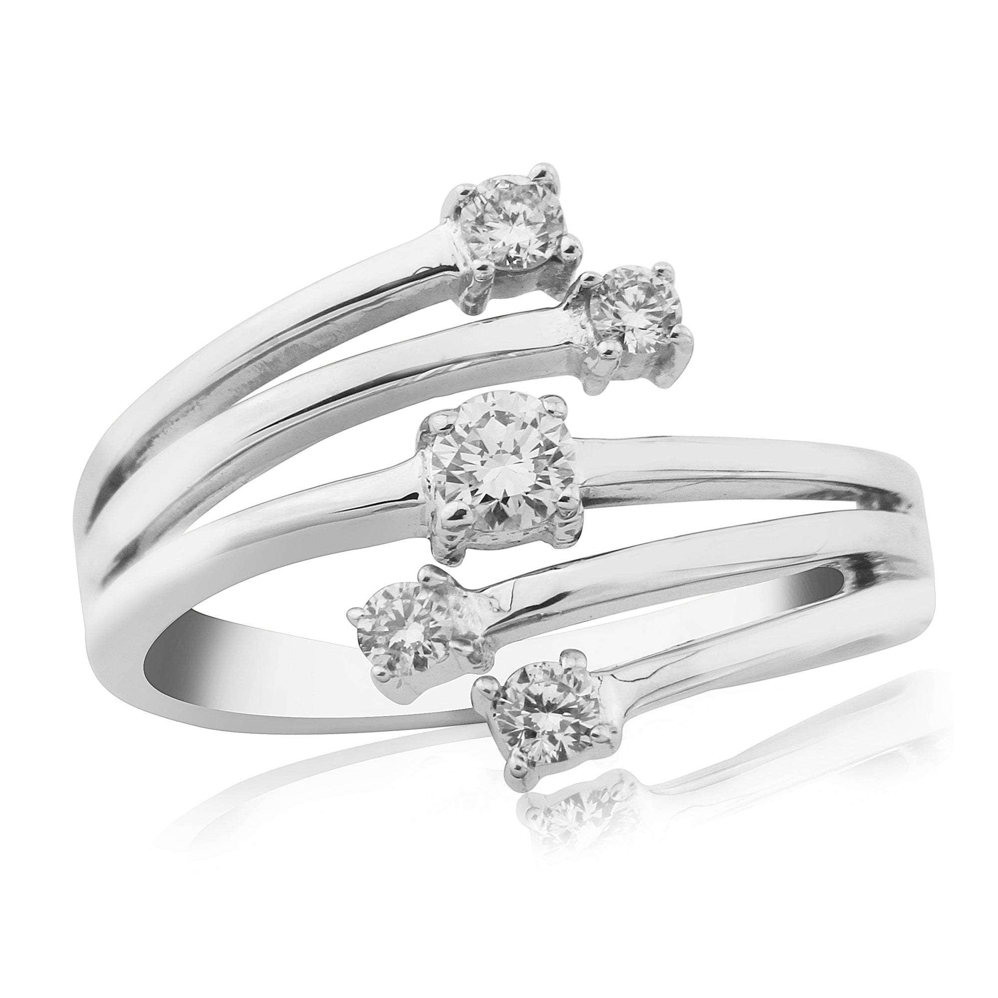 9ct White Gold 5dia Dress Ring