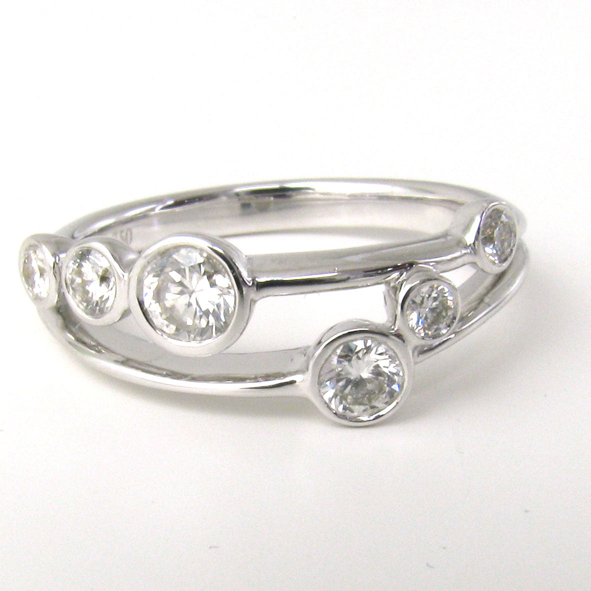 18ct White Gold 6 Di R/O Bubble Ring