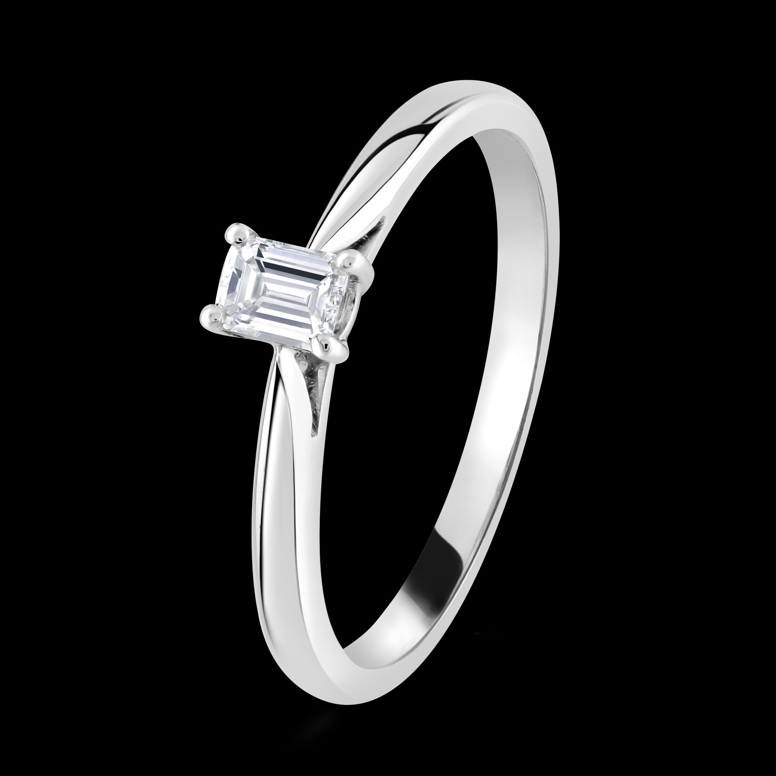 0.33ct Emerald Cut Diamond Solitaire Platinum Ring