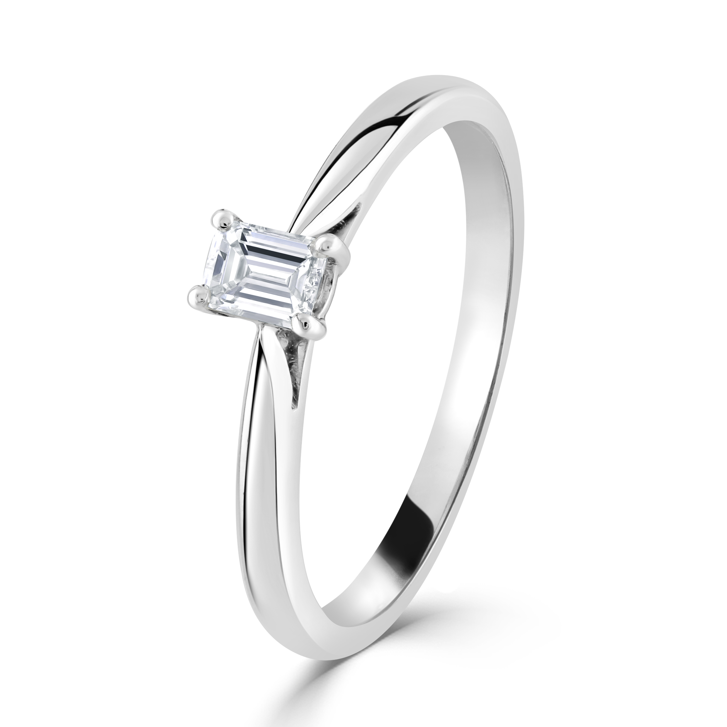 0.33ct Emerald Cut Diamond Solitaire Platinum Ring