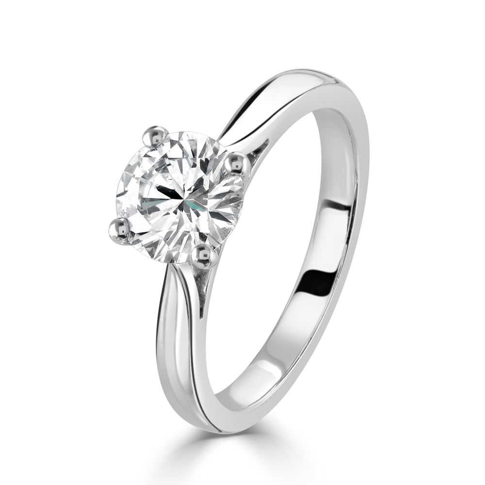 1.21ct Round Brilliant Cut Diamond Solitaire Platinum Ring