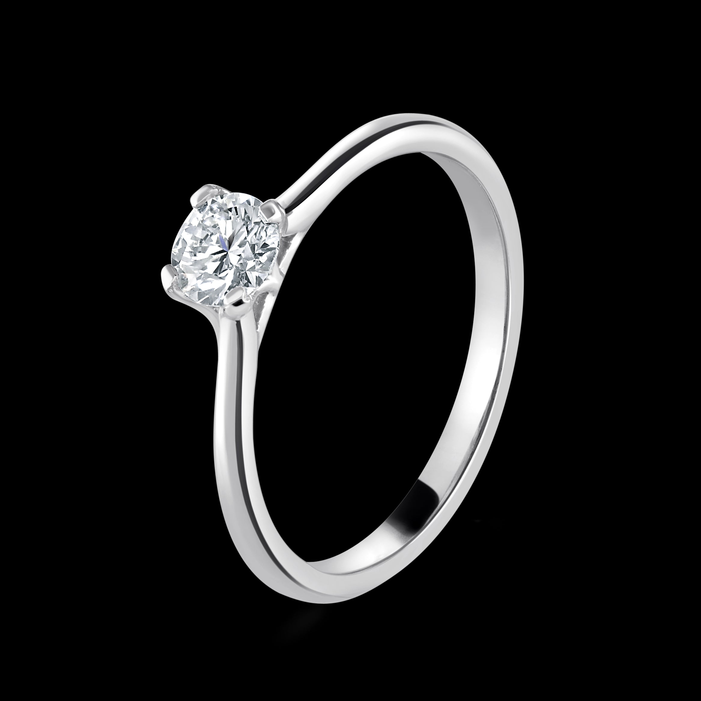 0.38ct Round Brilliant Cut Diamond Solitaire Platinum Ring