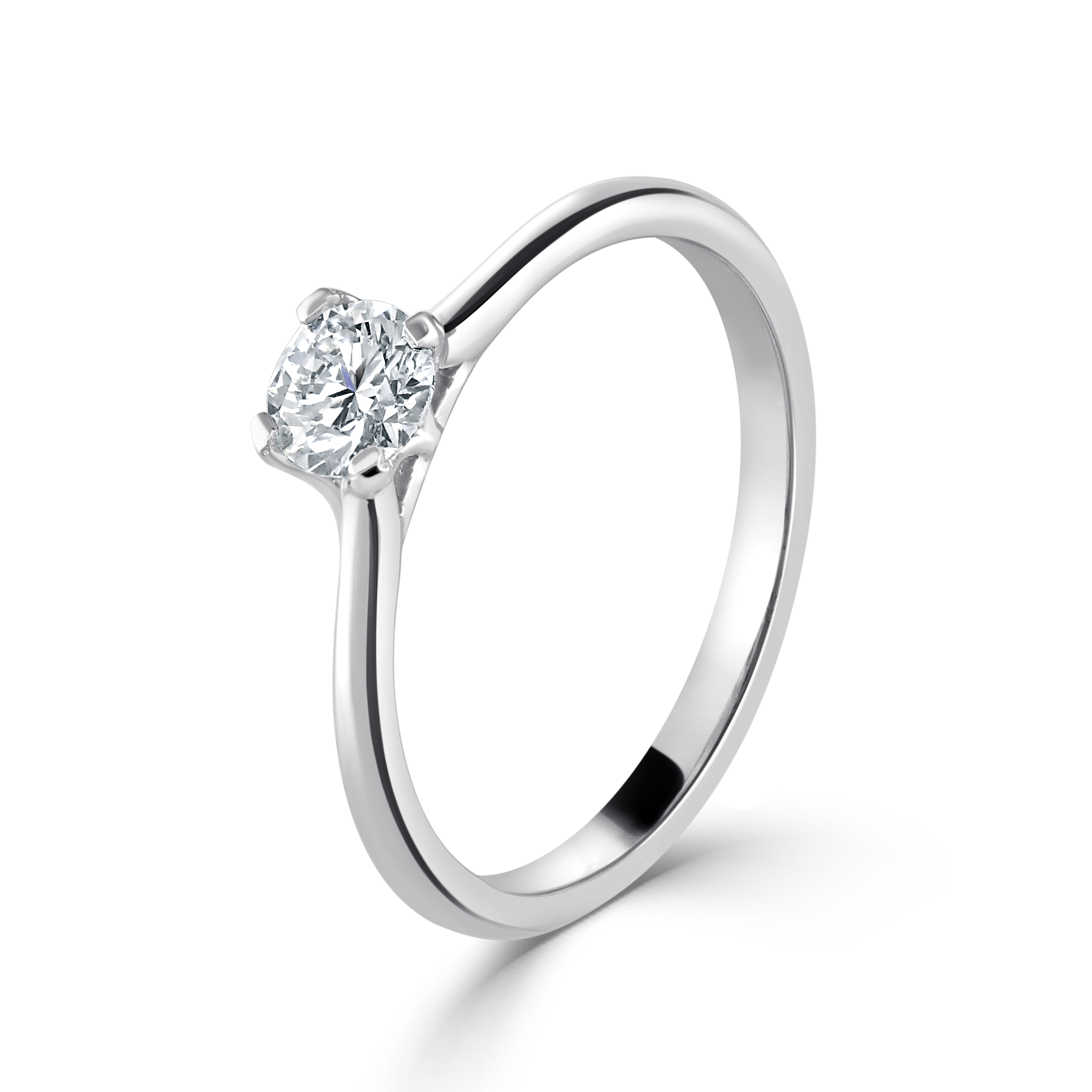 0.38ct Round Brilliant Cut Diamond Solitaire Platinum Ring