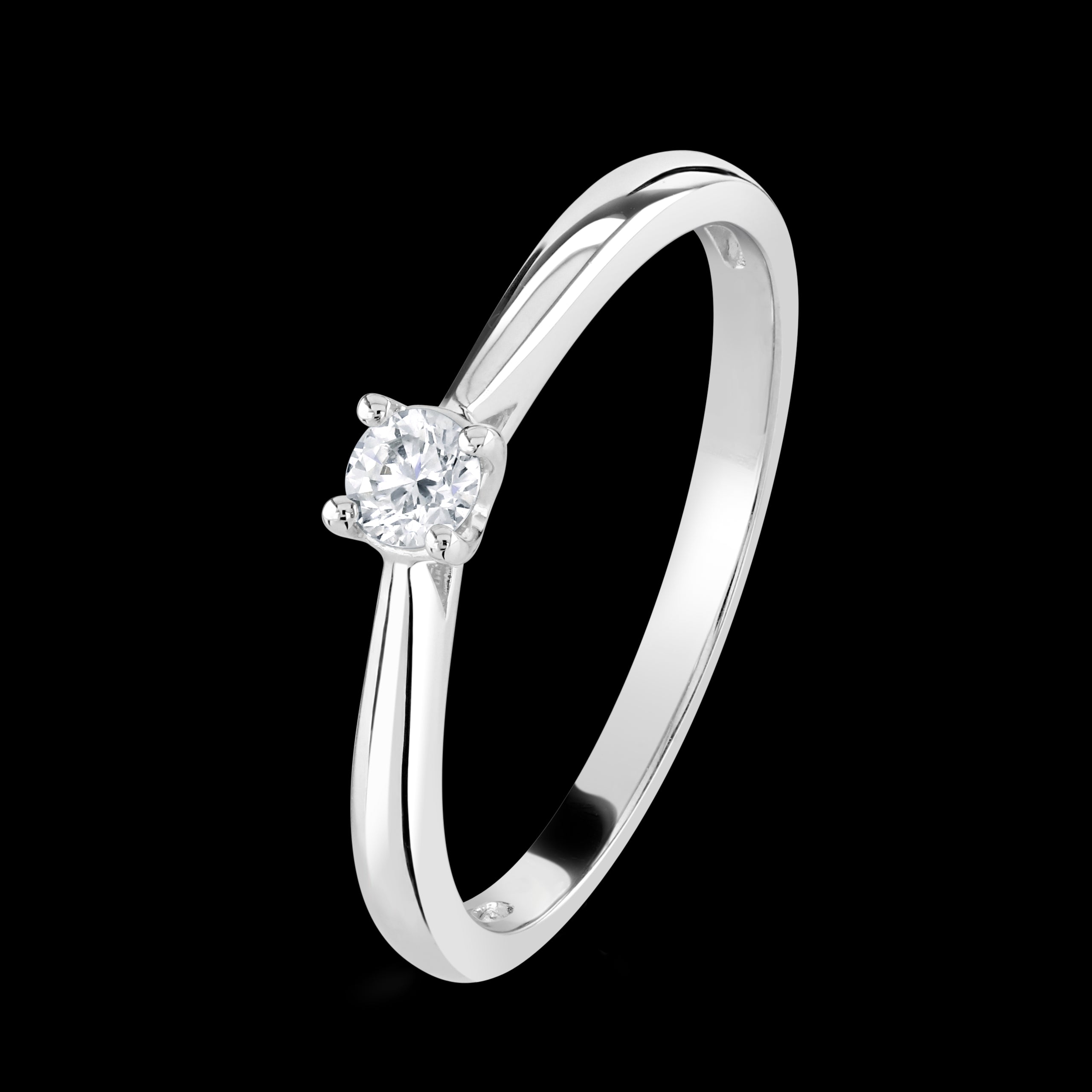 0.15ct Round Brilliant Cut Diamond Solitaire Platinum Ring