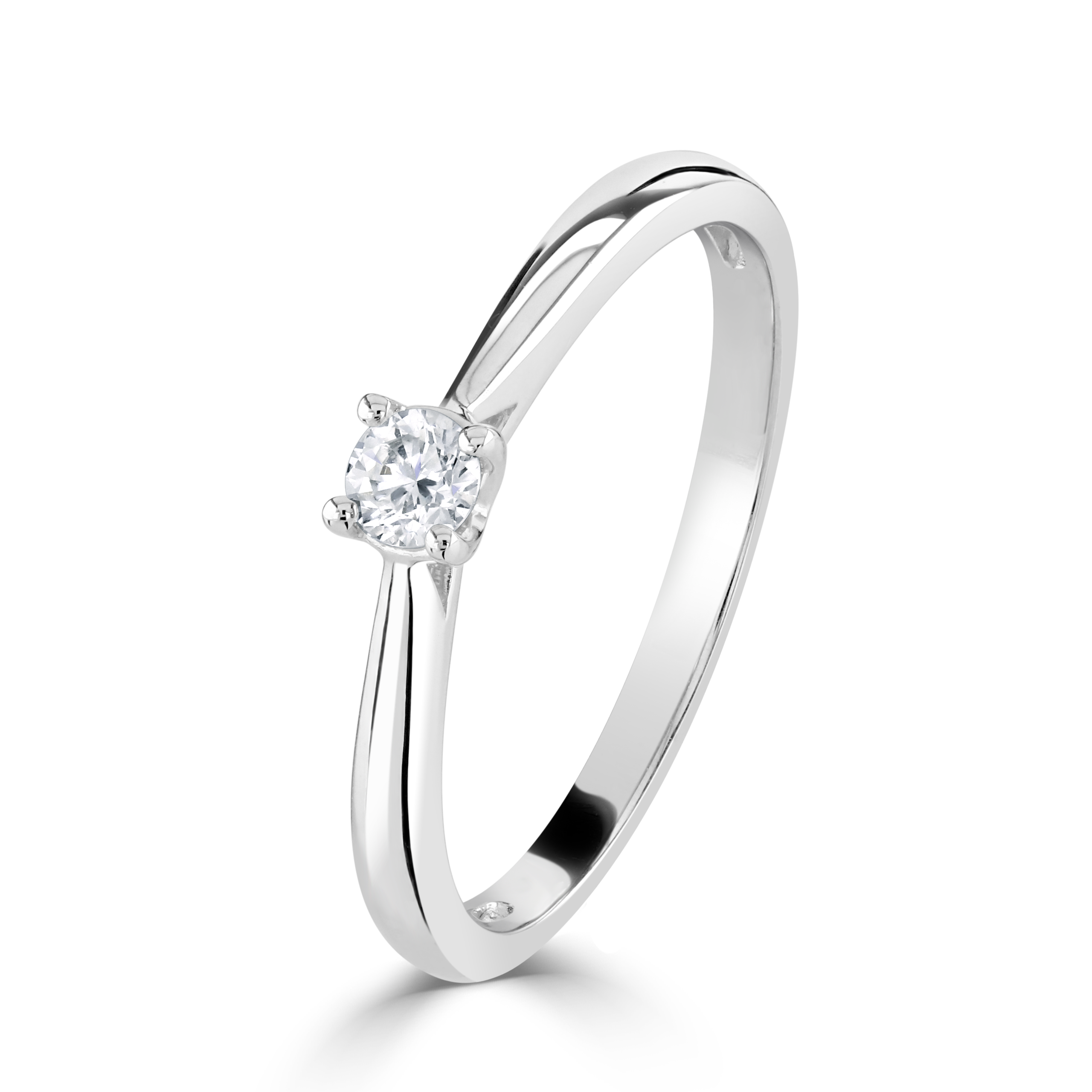 0.15ct Round Brilliant Cut Diamond Solitaire Platinum Ring