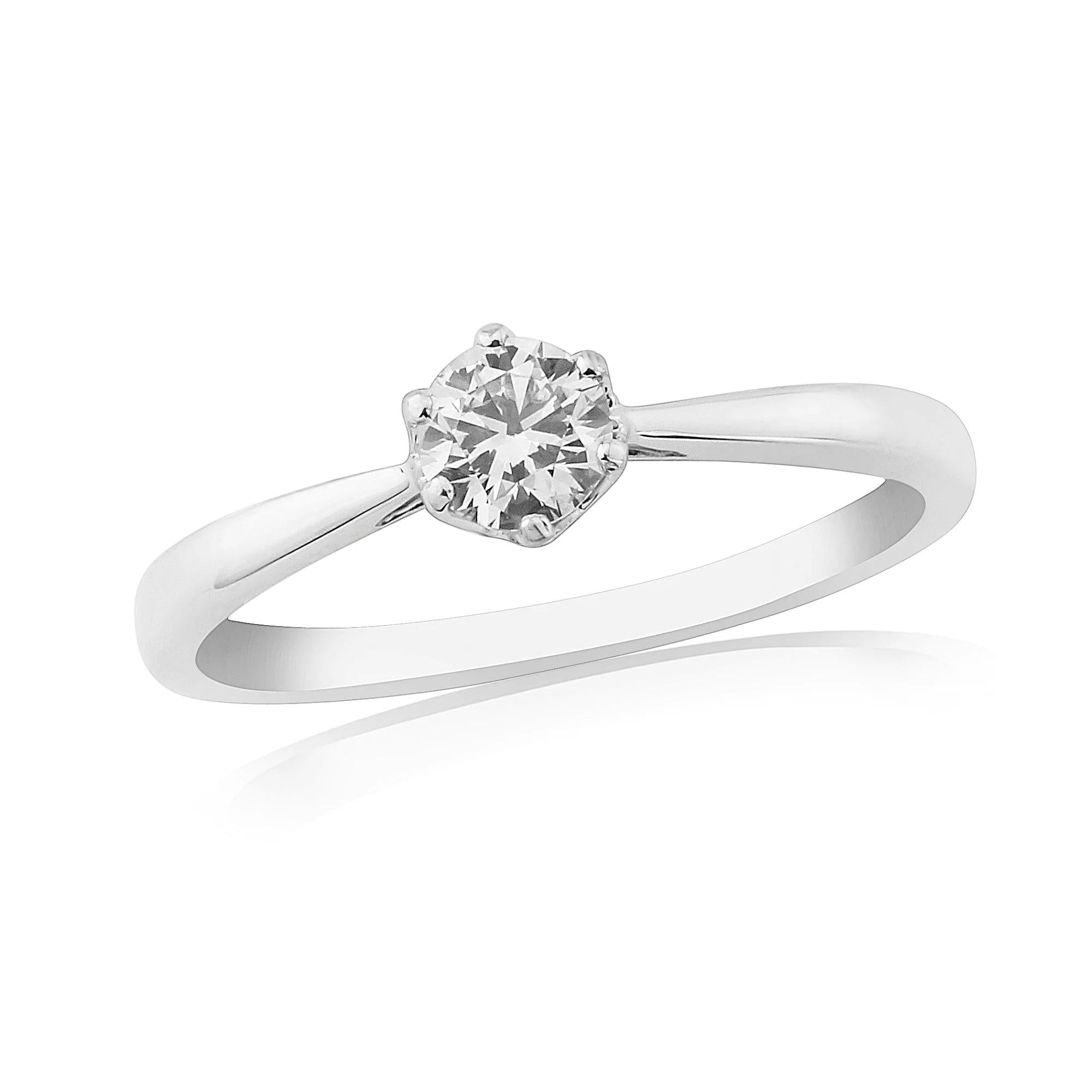 9ct White Gold 1dia 6clw