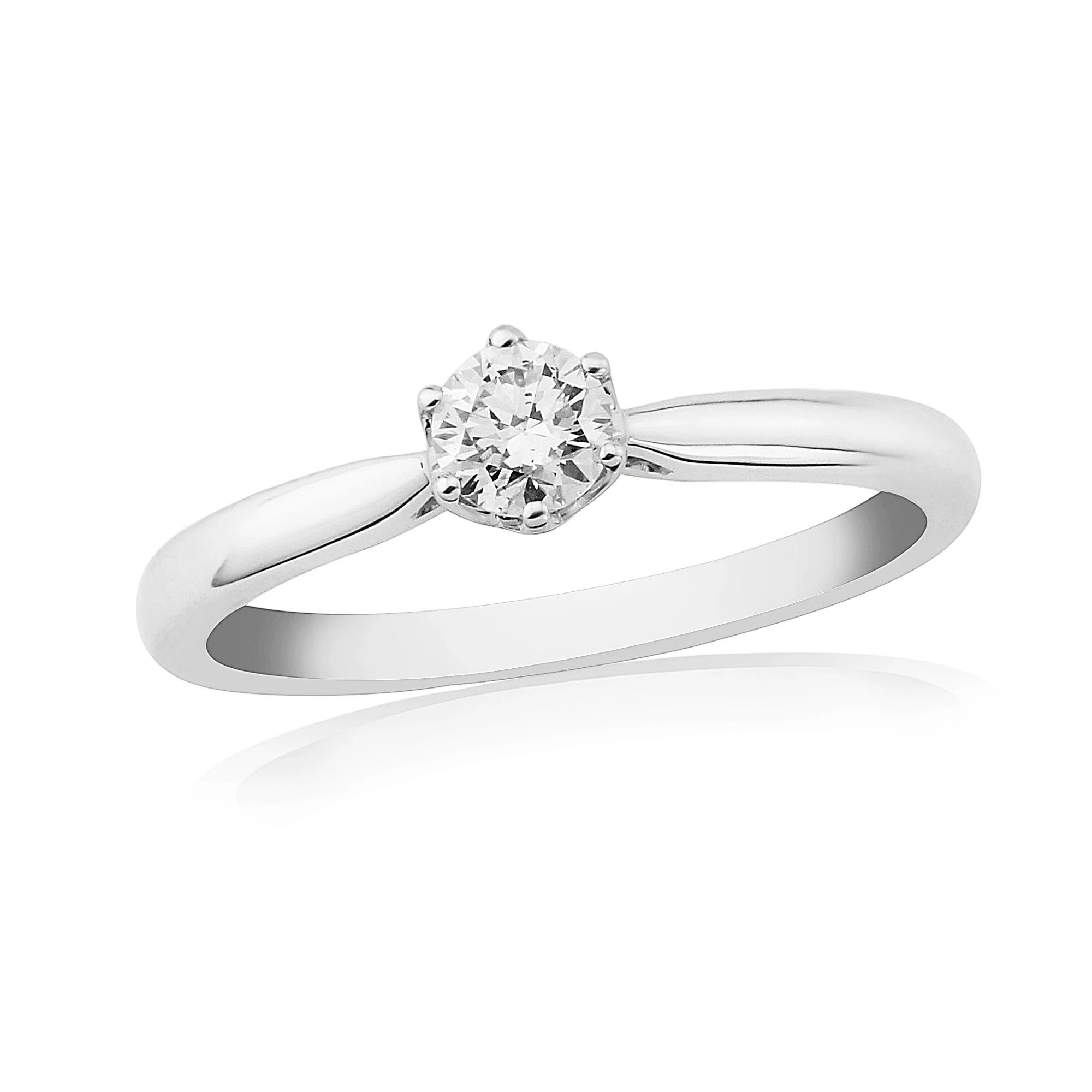 9ct White Gold 1 Dia-6clw-0.25