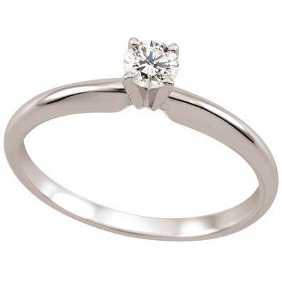 0.10ct Round Brilliant Cut Diamond Solitaire 18ct White Gold Ring