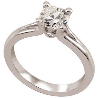 0.41ct Square Cut Diamond Solitaire 18ct White Gold Ring